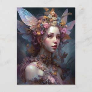 Forest Nymph Fairy Girl Fantasy Art Vykort