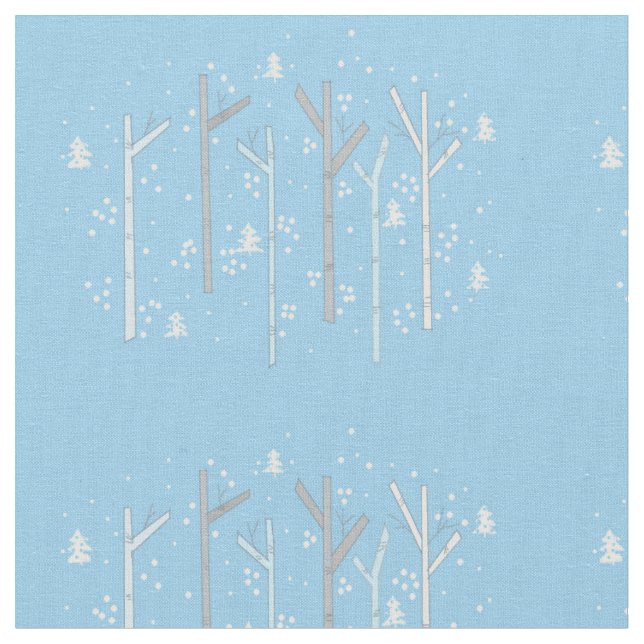 Forest of Birch Träd Tyg (Närbild)