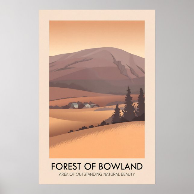 Forest of Bowland AONB Travel Poster (Framsidan)