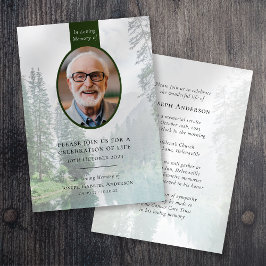Forest Oval | Funeral Memorial Firande of Life Inbjudningar