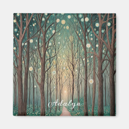 Forest Phantoms: Floating Lights in the Night Wood Magnet