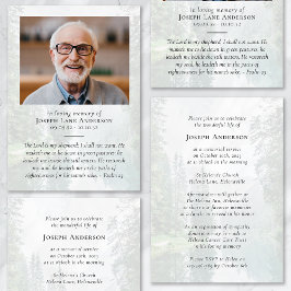 Forest Photo Funeral Memorial Firande of Life Inbjudningar