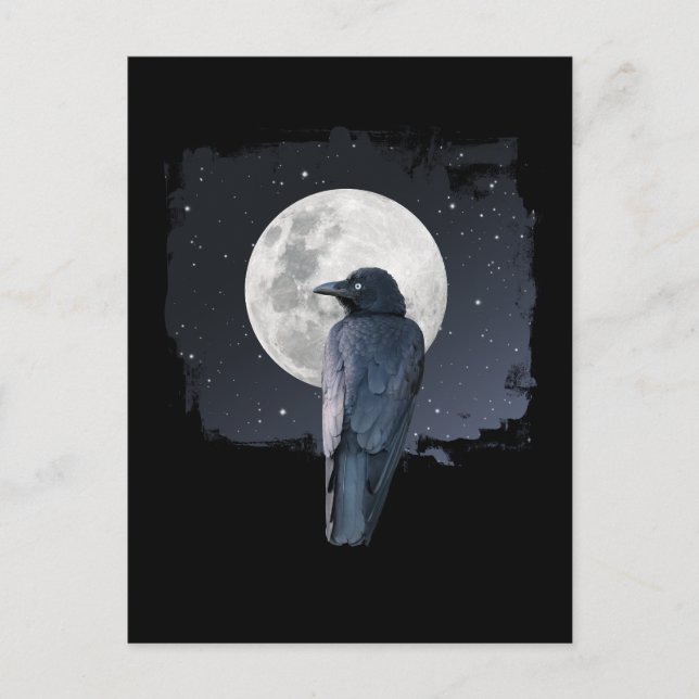 Forest Raven Cold Moon Vykort (Framsida)