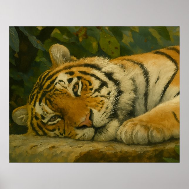Forest Reverie - Resterande tigern i Jungle Light Poster (Framsidan)