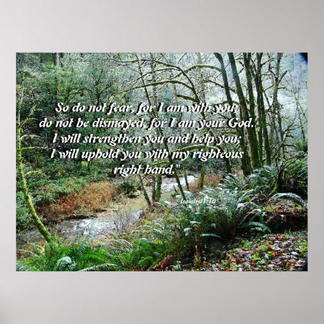 Forest River Isaiah 41:10 Skriv ut Poster (Framsidan)