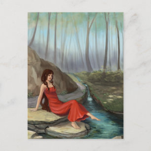 Forest Rivulet - vykort för Fantasy Forest Elf Gir