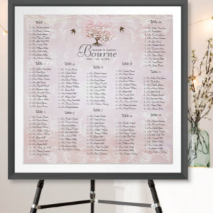 Forest Rosa Heart Löv Träd Poster