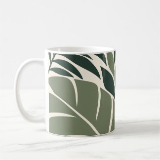 Forest Sage Tropical Leaf Silhouette Kaffemugg