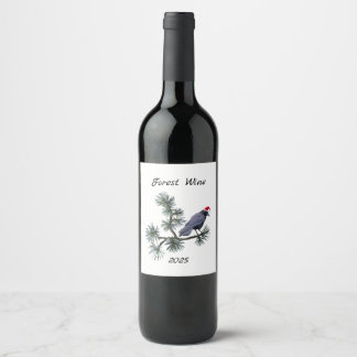Forest Santa Crow Wine Labels Vinflaska Etikett