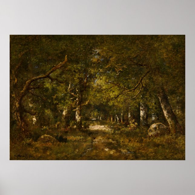 Forest Scene - Diaz de la Peña Fine Art Poster (Framsidan)