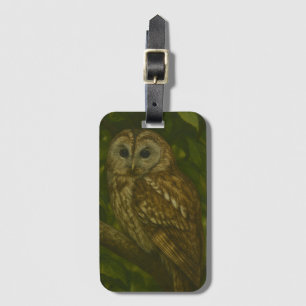 Forest Sentinel - Tawny Uggla Wildlife Art Bagagebricka