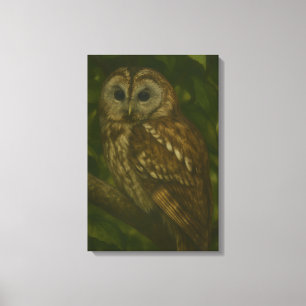 Forest Sentinel - Tawny Uggla Wildlife Art Canvastryck