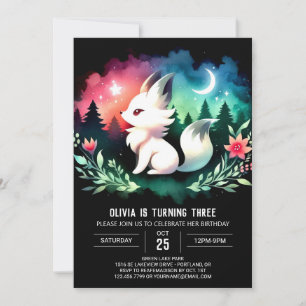 Forest Simple Varg Birthday Inbjudningar