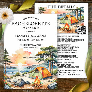 Forest Sjö Camping Bachelorette Helg Inbjudningar