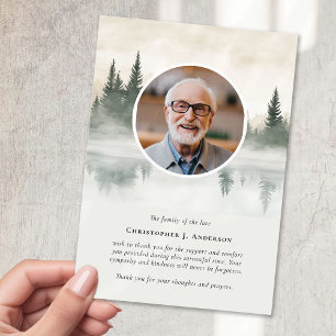 Forest Sjö Photo Sympathy Funeral Memorial Tack Kort