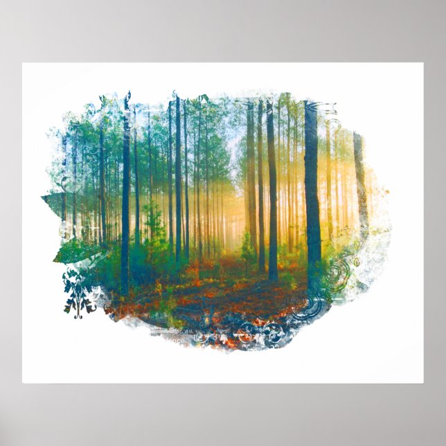 " Forest Skogen Rustic Woodland Artsy Poster (Framsidan)
