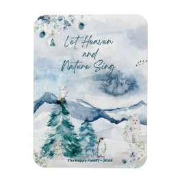 Forest Snö Woodland Animals Träd Heaven Nature Magnet