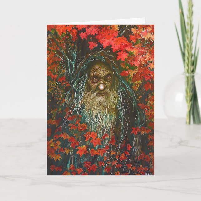Forest Spirit Halloween Helgkort (Framsida)
