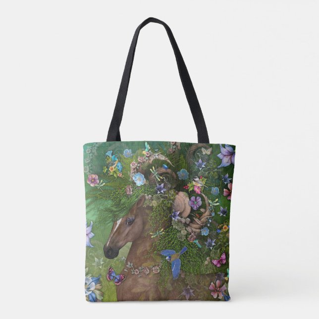 "Forest Spirit: Summer" Tote Bag Tygkasse (Baksida)