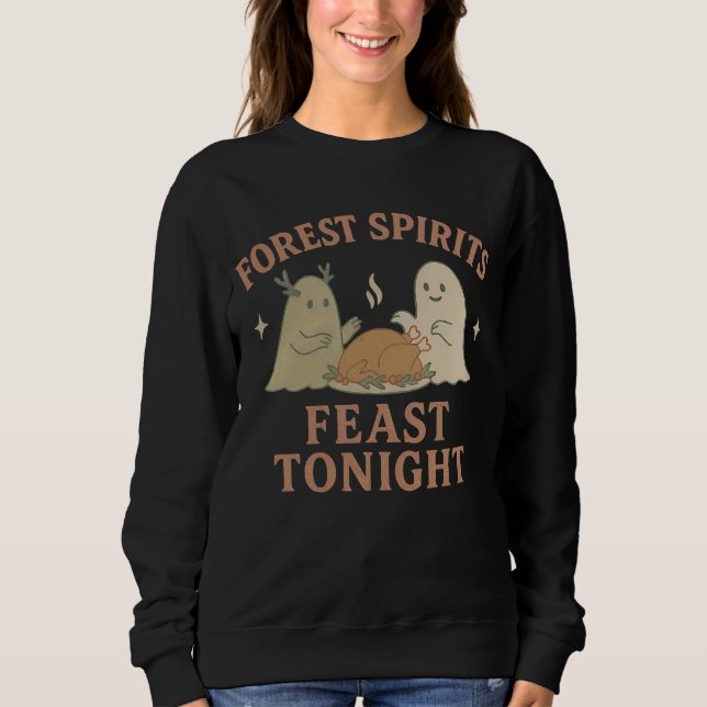 Forest Spirits Feast Tonight Women’s Sweatshirt T Shirt (Framsida)
