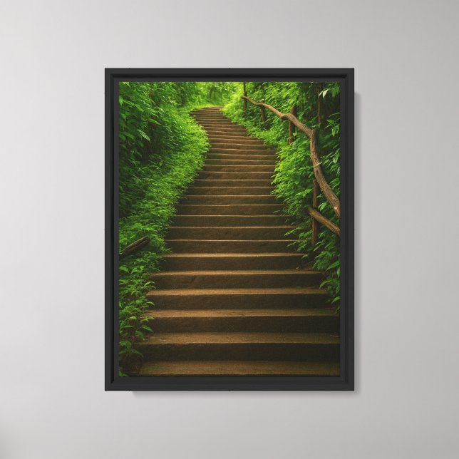Forest Stair Pathway Serenity Canvastryck (Framsida)