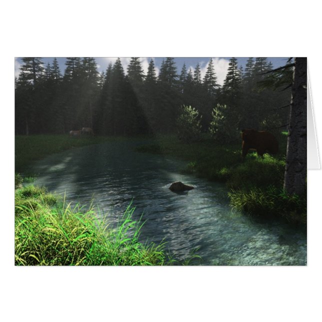 Forest Stream Hälsningskort (Framsidan Horizontal)