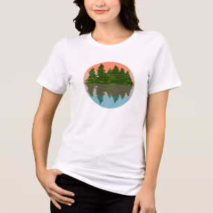 Forest Sunset Nature Gräs Träd T Shirt