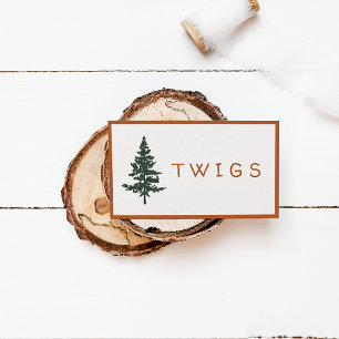 Forest Temaparty Snack Pub-kort - Twigs Placeringskort