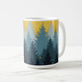 Forest Träd Golden Landskap Kaffemugg