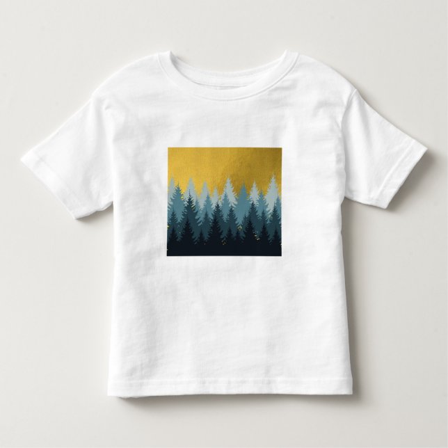 Forest Träd Golden Landskap T Shirt (Framsida)
