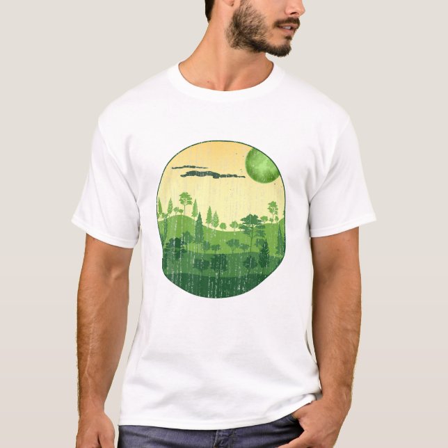 Forest Träd Ligcape Wildlife Nature T Shirt (Framsida)