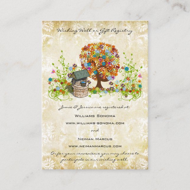 Forest Träd Wishing well, register för webbplatsgå Tilläggskort (Framsida)