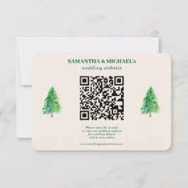 Forest Tree Christmas | QR Wedding Details RSVP OSA Kort