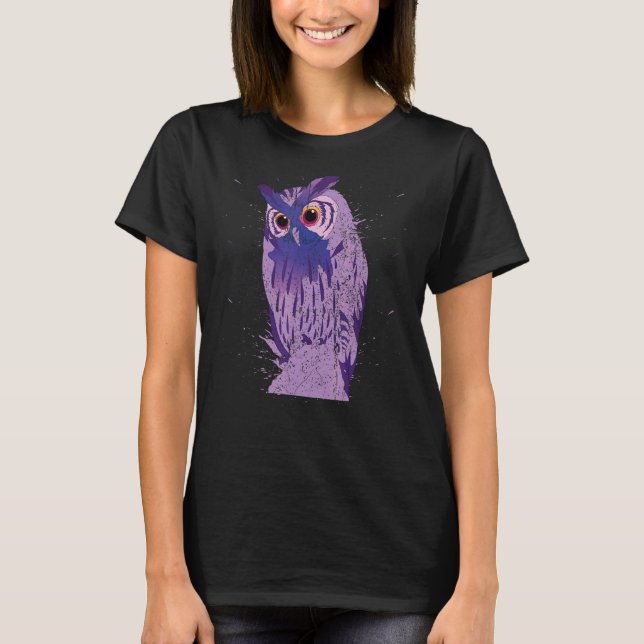 Forest Uggla Wise Bird Predator Animal Uggla 1 T Shirt (Framsida)