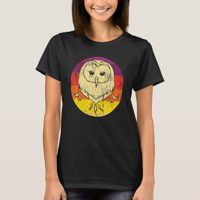 Forest Uggla Wise Bird Retro Uggla 1 T Shirt (Framsida)