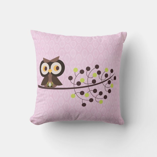 Forest Uggla Woodland Hoot Night Couch Dekorativ k Kudde (Framsida)