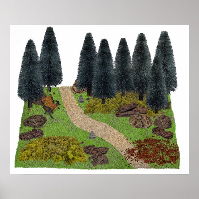 Forest Väg genom parken Poster (Framsidan)