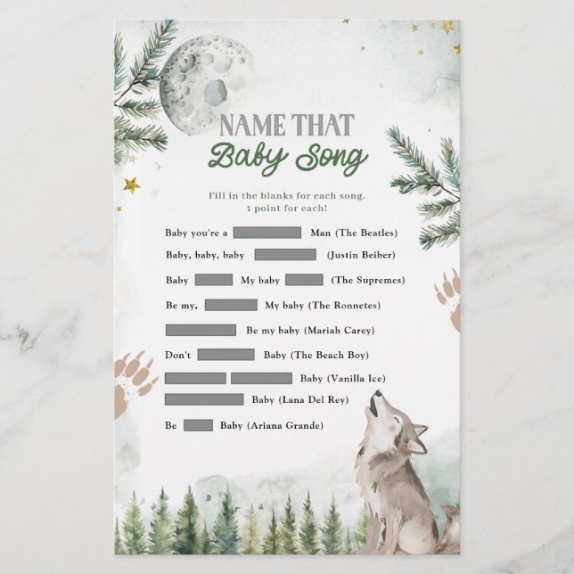 Forest Varg Namn som deltar i spelen i Sång i Baby (Framsida)