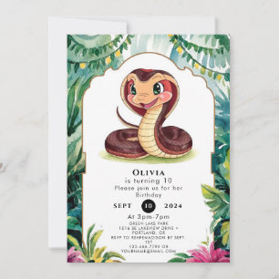 Forest Viper Snake Birthday Inbjudningar