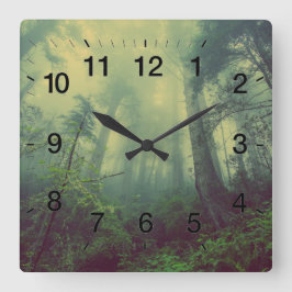 Forest Wall Clock Fyrkantig Klocka