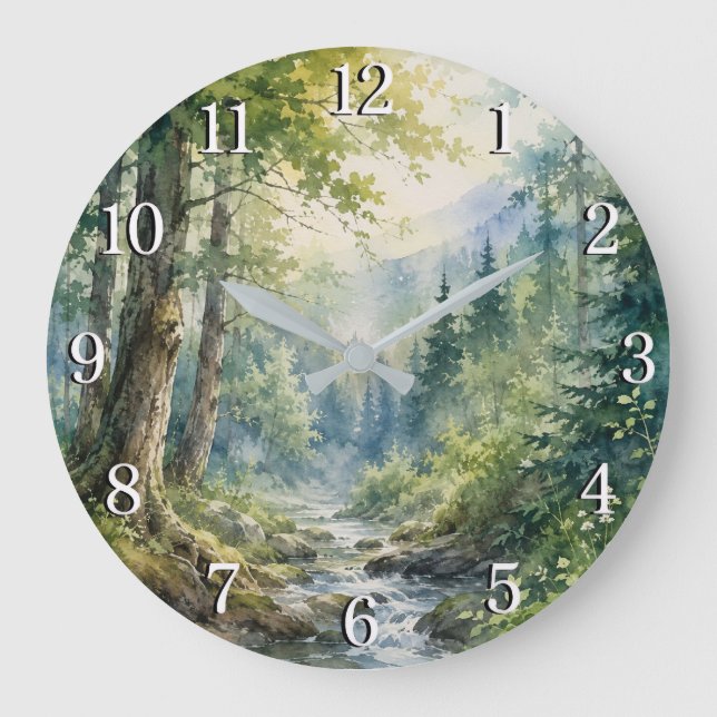 Forest Wall Clock — Nature-Inspired Design Stor Klocka (Framsida)