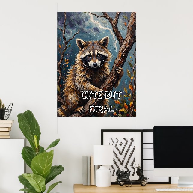 Forest Watcher: Raccoon on a Limb Poster (Hemmakontoret)