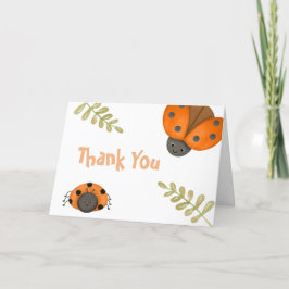 Forest Watercolor Little Ladybug Baby Shower Tack Kort