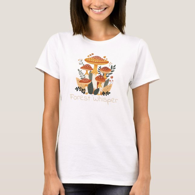 Forest Whisper Mushroom Nature T-Shirt (Framsida)