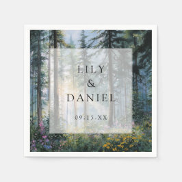 Forest Wildflower Floral Rustic Wedding Pappersservett