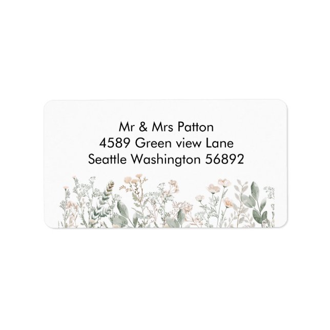 Forest Wildflowers Address Label Adressetikett (Framsidan)