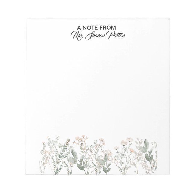 Forest Wildflowers Notepad Anteckningsblock (Framsida)