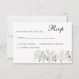 Forest Wildflowers RSVP Card, response card OSA Kort