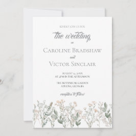 Forest Wildflowers Wedding Invitation Inbjudningar