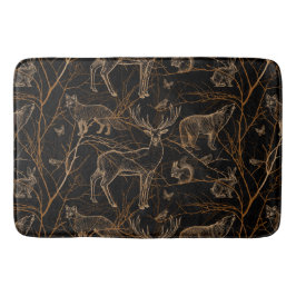 Forest Wildlife Animals Deer Bears Dark Nature Badrumsmatta